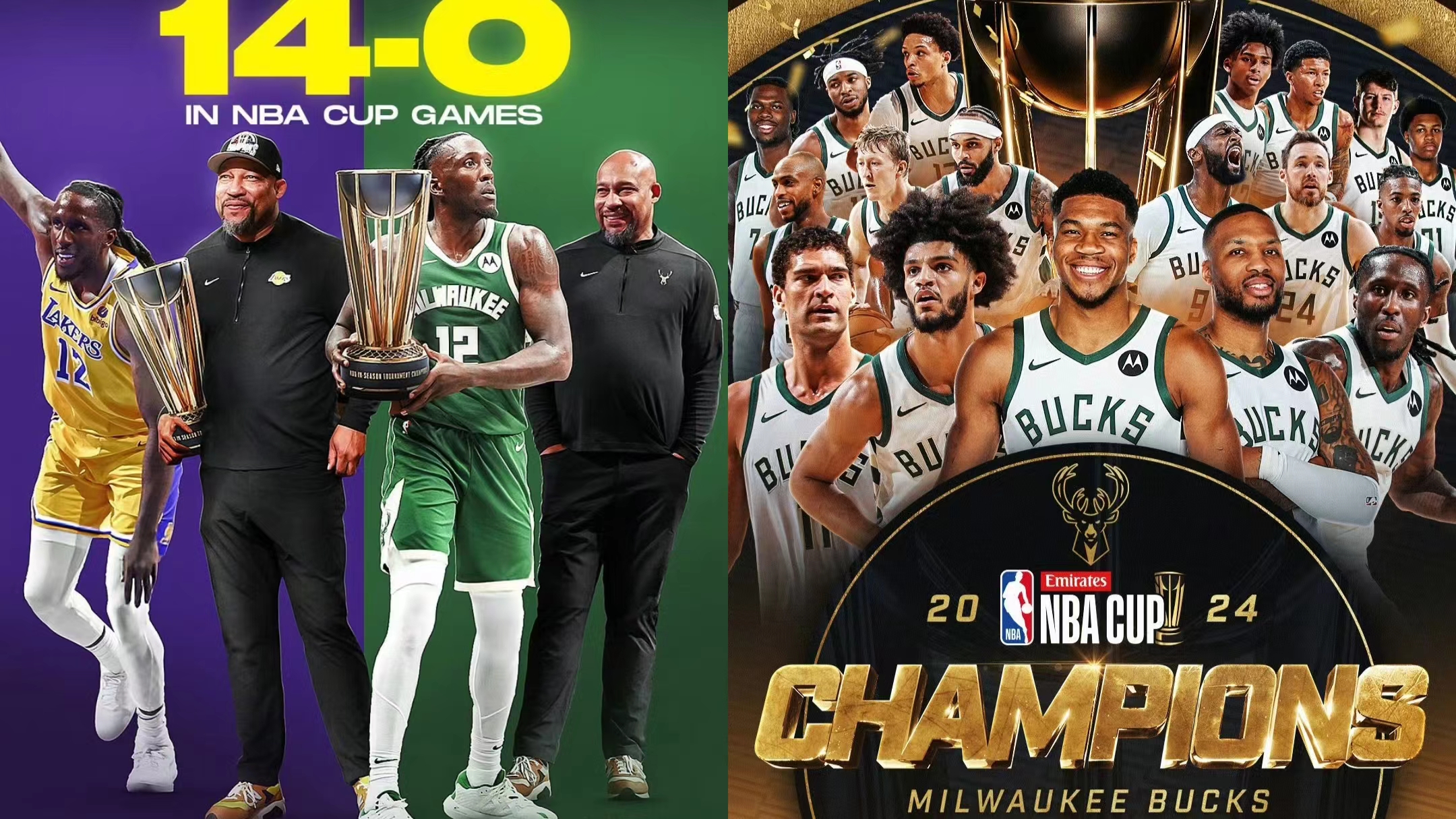 Som stigningen skrider frem, tilhører den anden NBA Cup-mester de store Bucks